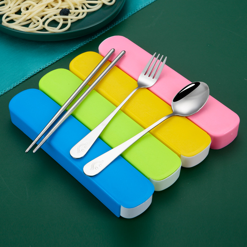 Tableware Set Stainless Steel Spoon Chopsticks Portable Tableware Set Chopsticks Spoon Set Knife And Fork Three Sets details Picture
