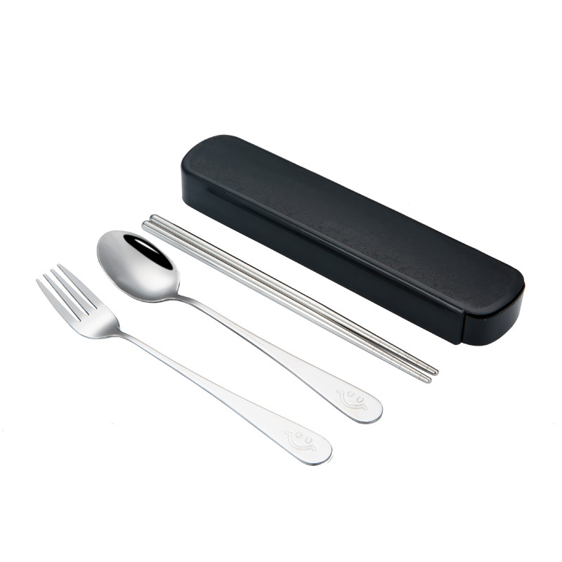 Tableware Set Stainless Steel Spoon Chopsticks Portable Tableware Set Chopsticks Spoon Set Knife And Fork Three Sets Item Picture