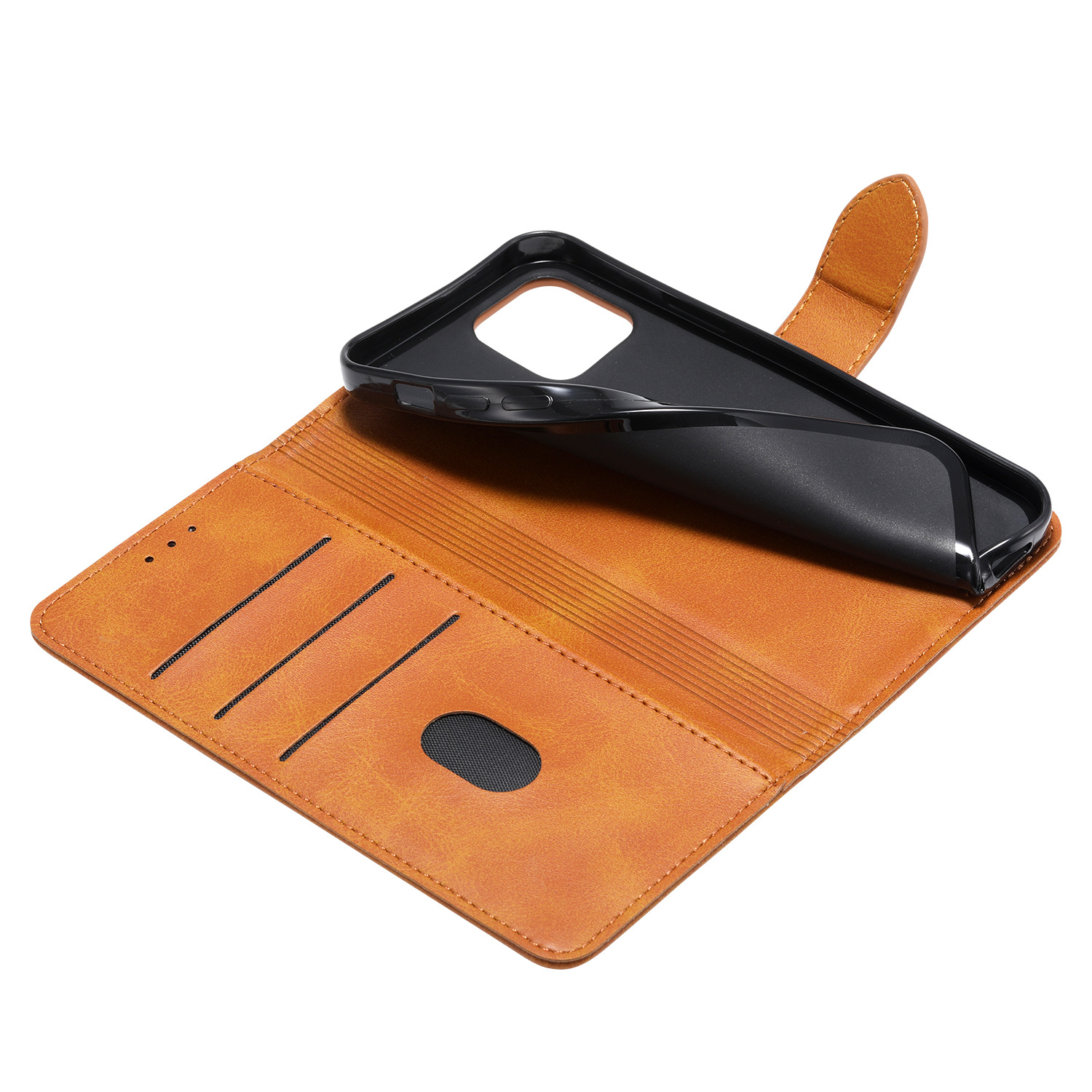 Suitable for iPhone15 wallet case, 8Plus phone case, calfskin genuine leather protective case, and SIM card for iPhone7 Application Scenario