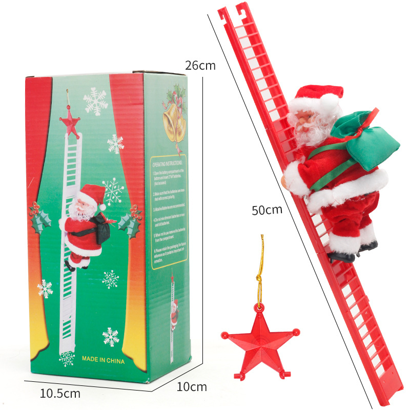 Cross-border best-selling electric Santa Claus climbing stairs, electric ladders, and Christmas toys Item Picture