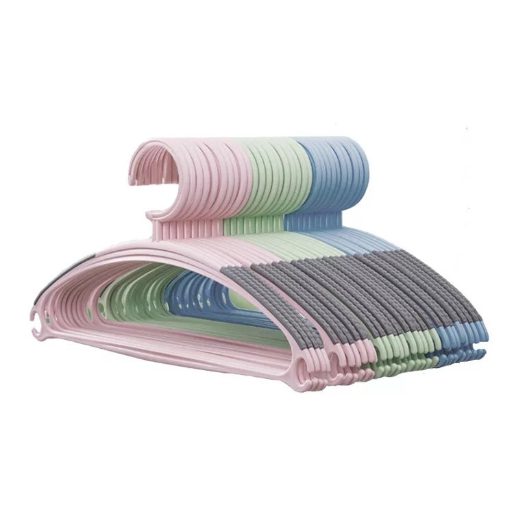5 non-trace hangers plastic thickened wide shoulder clothes hanging clothes hanging adult household clothes to support children drying hangers Item Picture