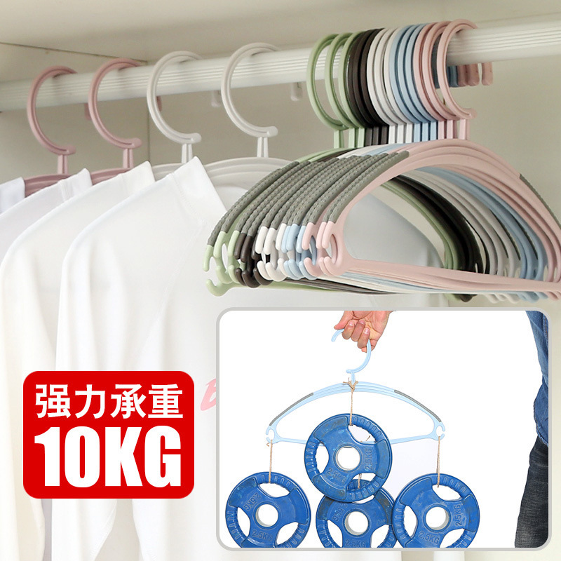 5 non-trace hangers plastic thickened wide shoulder clothes hanging clothes hanging adult household clothes to support children drying hangers details Picture