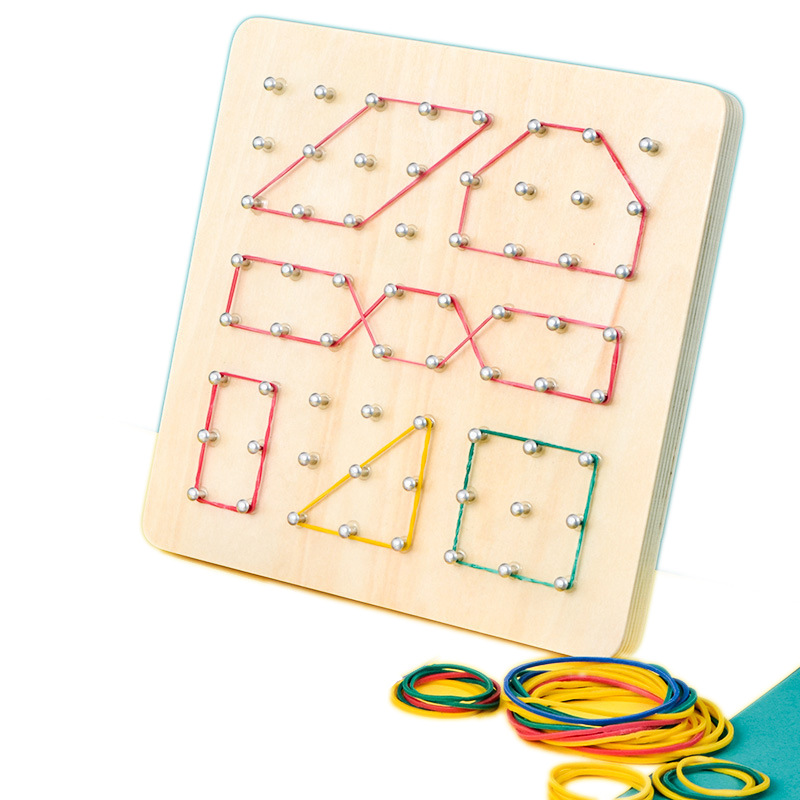 Montesson Small Geometric Creative Nail Board 0.29 Children's graphic Early Education Toy, children's Intelligence Math Wooden nails Application Scenario