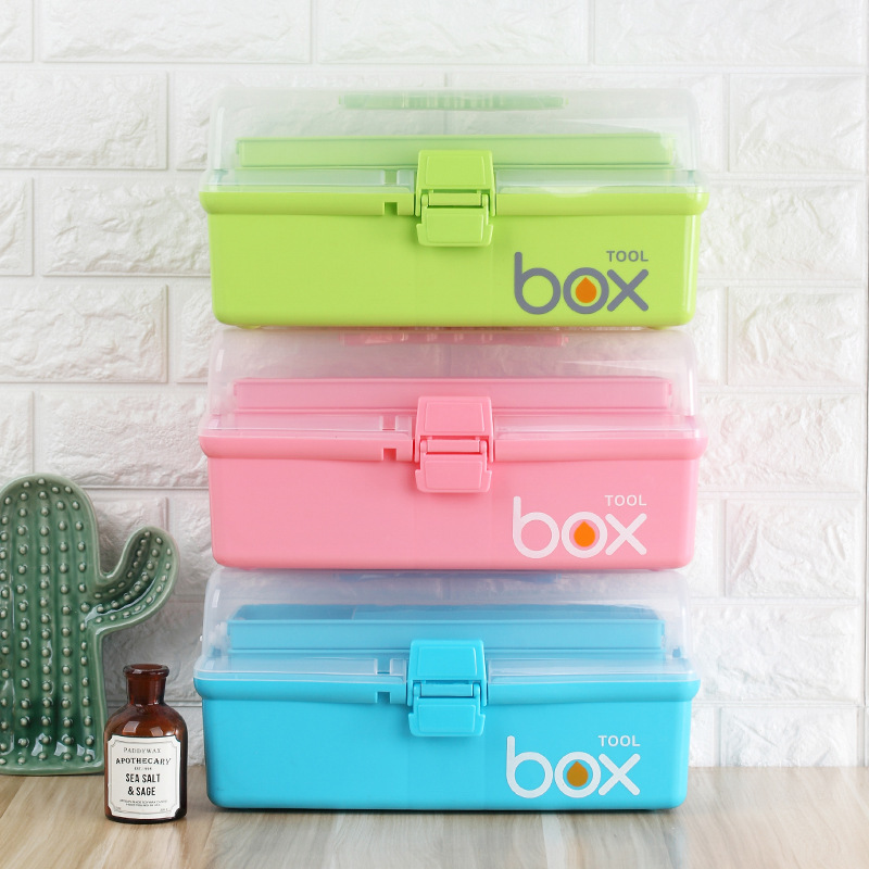 Household medicine box size multi-layer emergency medical box Nail art painting toolbox portable storage box Application Scenario