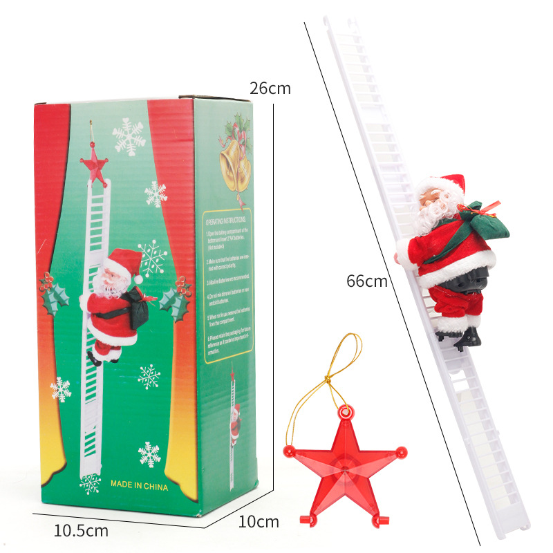 Cross-border best-selling electric Santa Claus climbing stairs, electric ladders, and Christmas toys details Picture