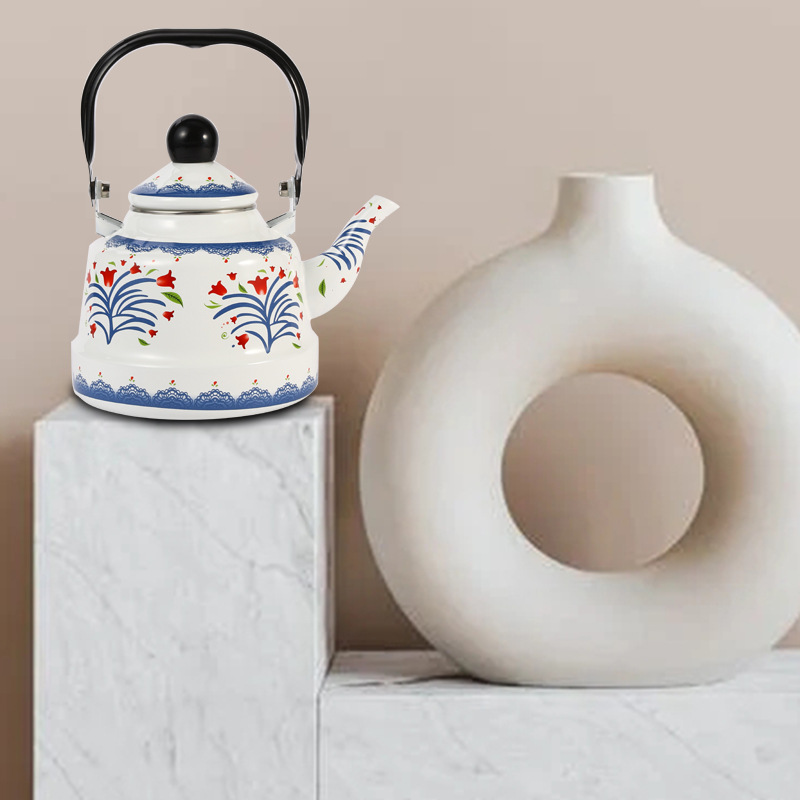 Export European And American Quality Enamel 2.5L Teapot Enamel Kettle Enamel Kettle Aliexpress Specially For Induction Cooker details Picture
