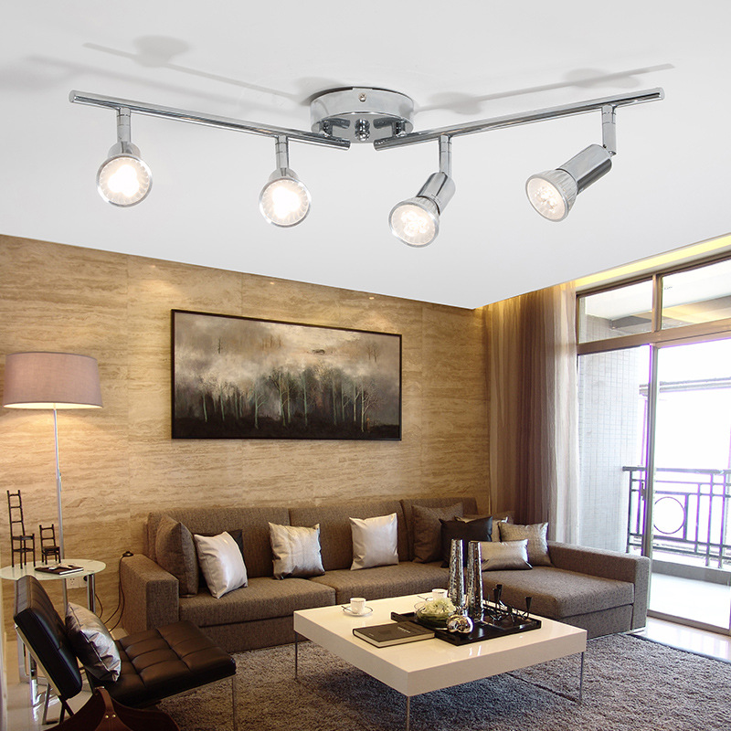 Strip track spotlights led sky lights Nordic home bright lighting living room background wall commercial 4 head spotlights full figure