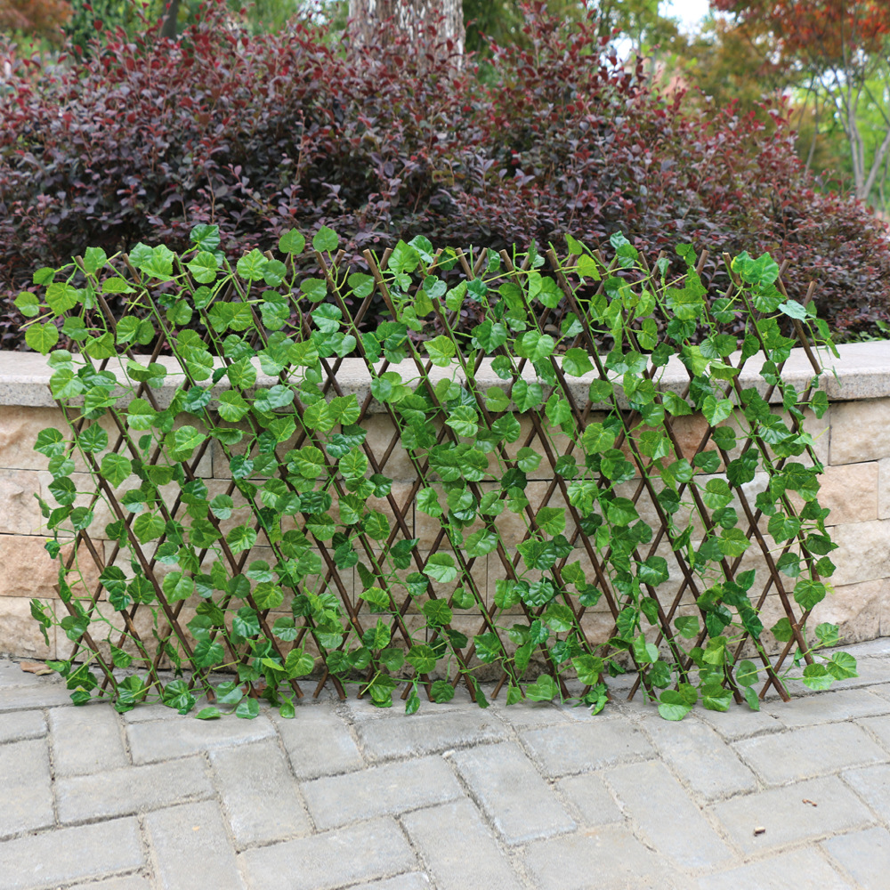 Artificial fence, retractable fence, artificial flowers and green leaves, outdoor courtyard fence, guardrail, decorative leaves to shield plants Specification image