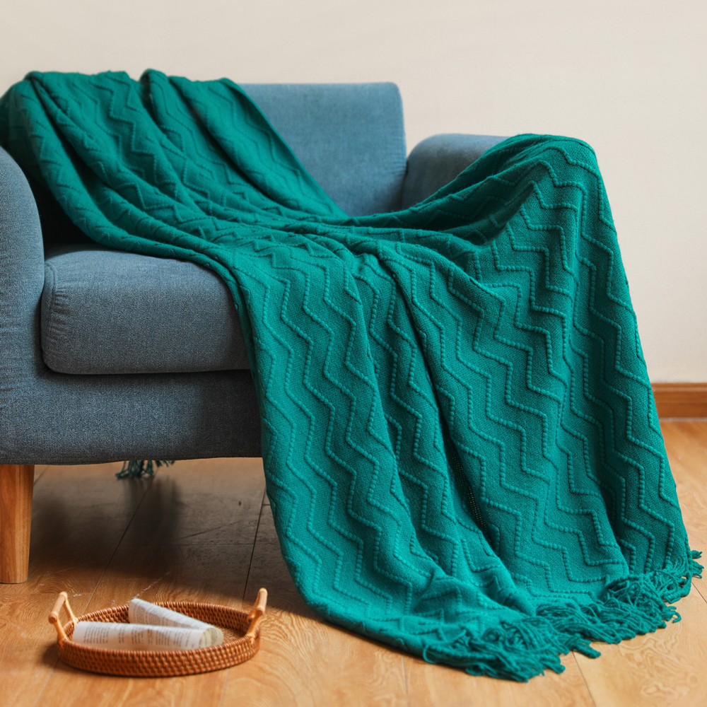 沙发毯盖毯加厚毯子针织流苏毛毯办公室空调毯床尾毯跨境午睡毯子产品图