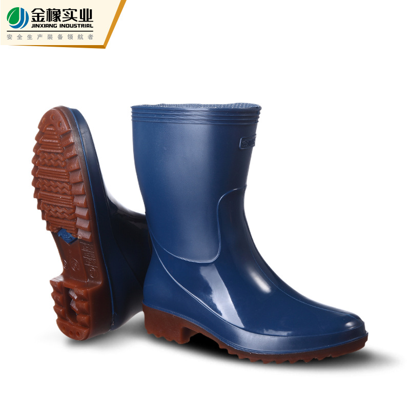 雨鞋/雨鞋女/高雨靴/透雨靴白底实物图