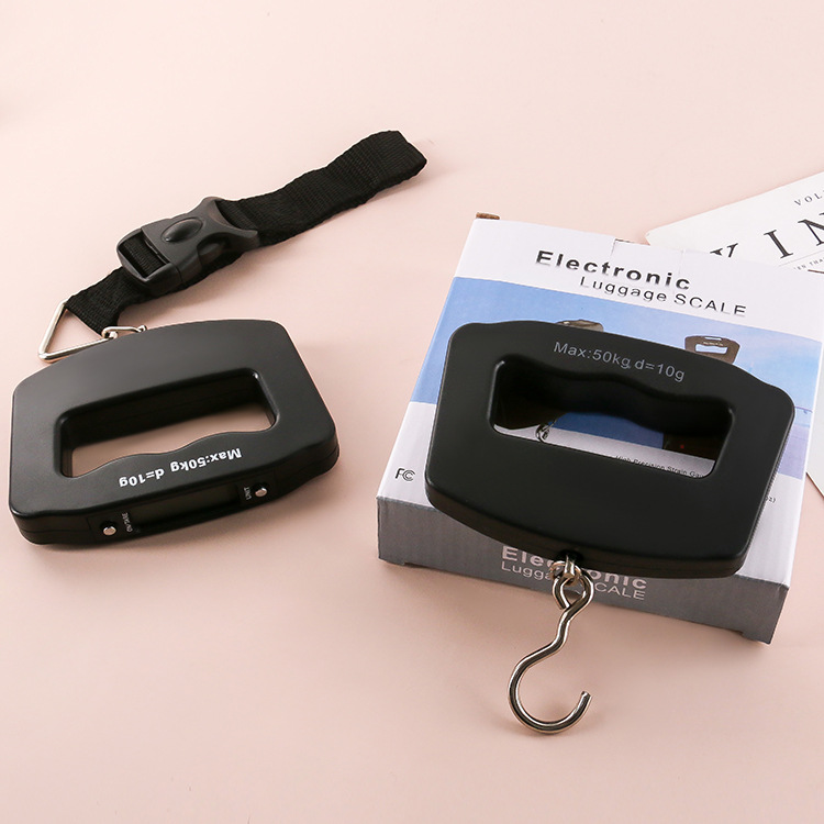 便携行李称手提电子秤50kg大口秤 家用手提秤 挂钩称 电子行李秤图