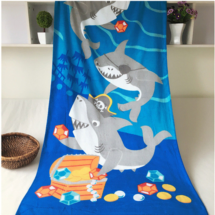 We supply pure cotton bath towels, bathrobes, cut-down reactive printed pirate, great white shark bath towels, children's oversized towels and beach towels