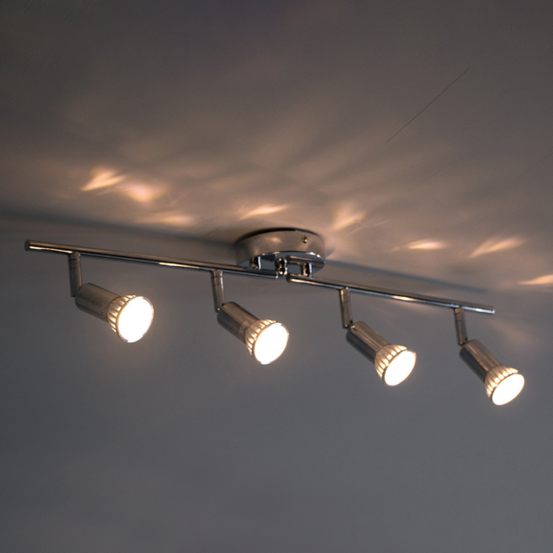 Strip track spotlights led sky lights Nordic home bright lighting living room background wall commercial 4 head spotlights details Picture
