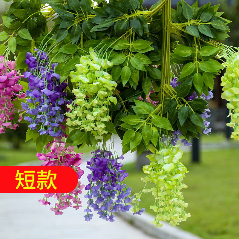 Simulation Wisteria Vine Vine People Fake Flower Living Room Ceiling Decoration Wisteria Wedding Green Plant Simulation Flower Bean Flower Wholesale details Picture