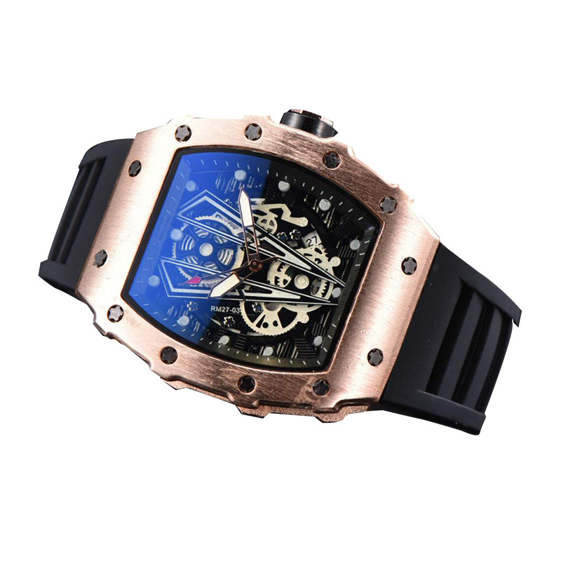 Manufacturers direct European and American foreign trade hollow ghost head watch Richard Bull business quartz men's watch