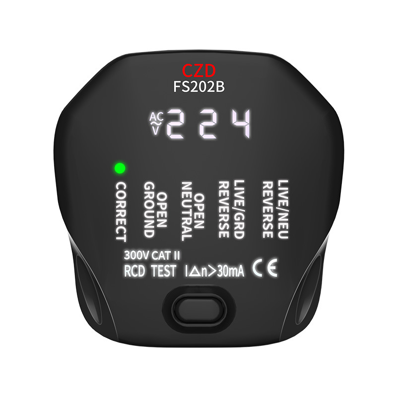 Cross-border British, European and American standard voltage tester, backlight voltage detector, ground wire leakage socket detector Item Picture