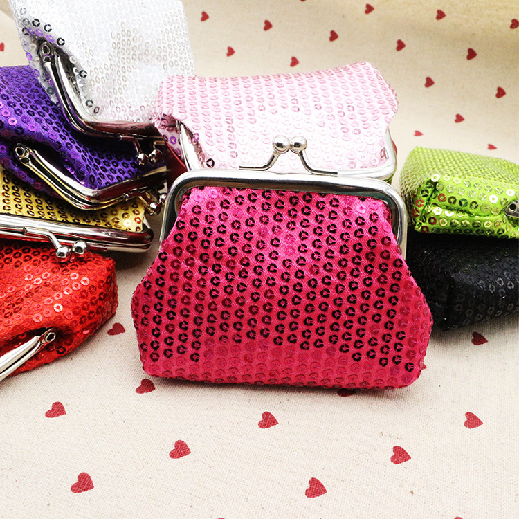 New Small Fresh Sequin Coin Purse Fabric Mouth Gold Bag Girl Coin Bag Christmas Gift Wholesale Specification drawing