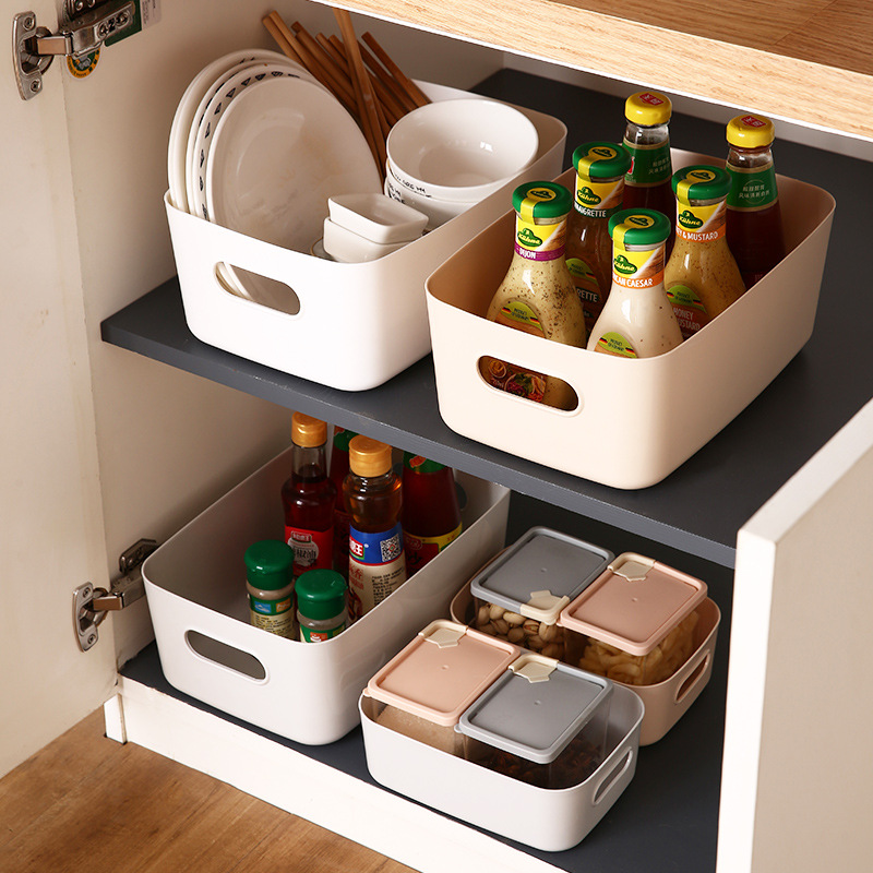Yt5039 Debris Storage Box Desktop Plastic Box Cosmetics Organizer Kitchen Storage Box Snack Storage Basket Application Scenario