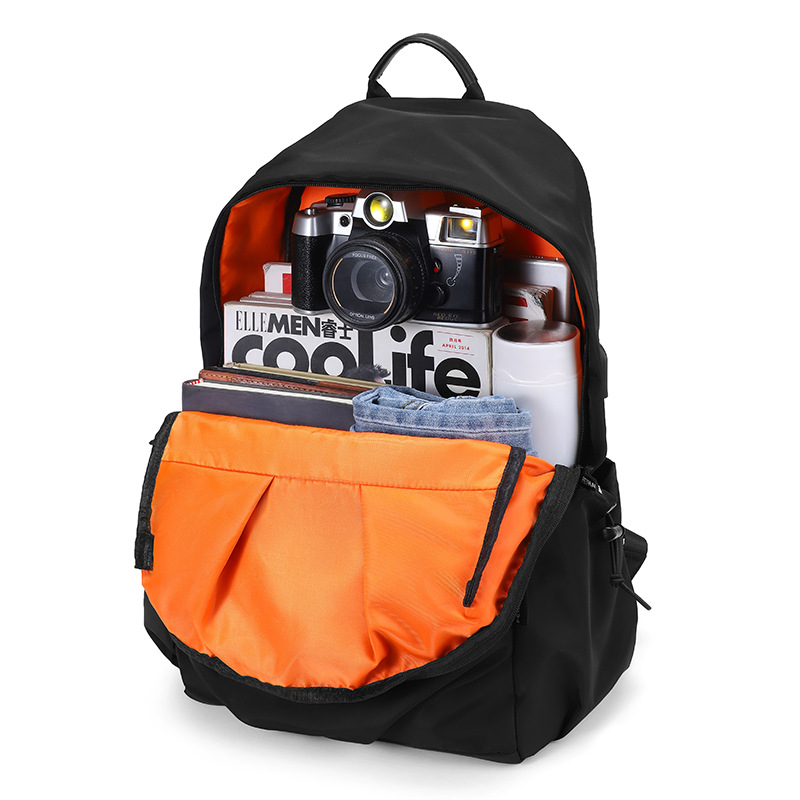 New cross-border backpacks for men, fashionable and trendy computer bags, simple and large-capacity schoolbags, and USB backpacks for foreign trade are designed Specification image