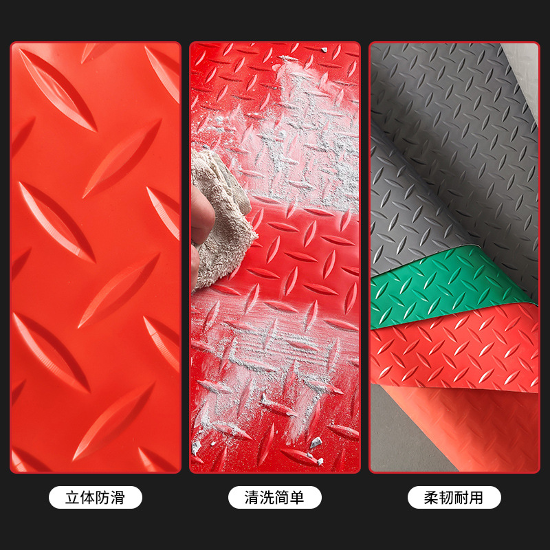 Pvc Floor Mat Plastic Non-Slip Mat Waterproof Carpet Moisture-Proof Rubber Wear-Resistant Stair Floor Mat Covered A Large Area Specification drawing