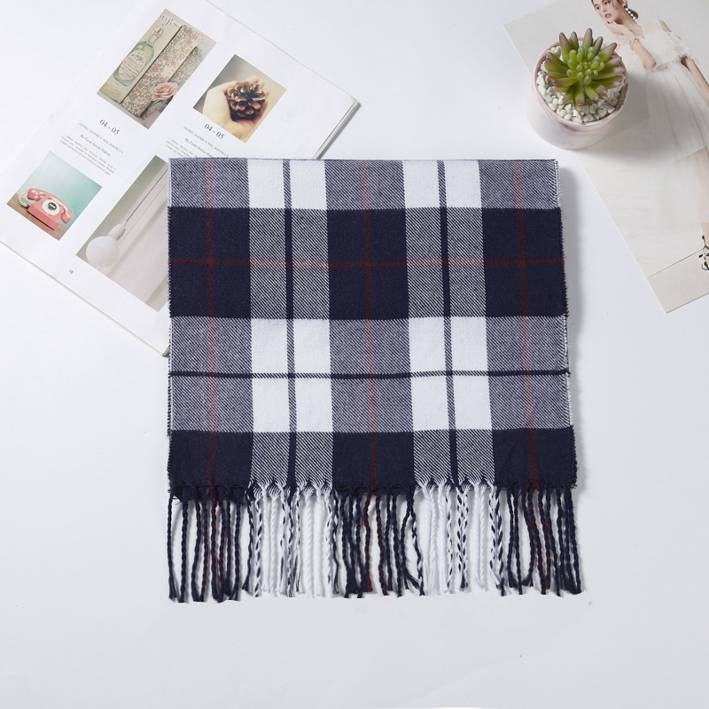 Fashion British Check Imitated Cashmere Scarf Children's Autumn And Winter Men's Couples Warm Shawl Foreign Trade Bib Manufacturers Application Scenario