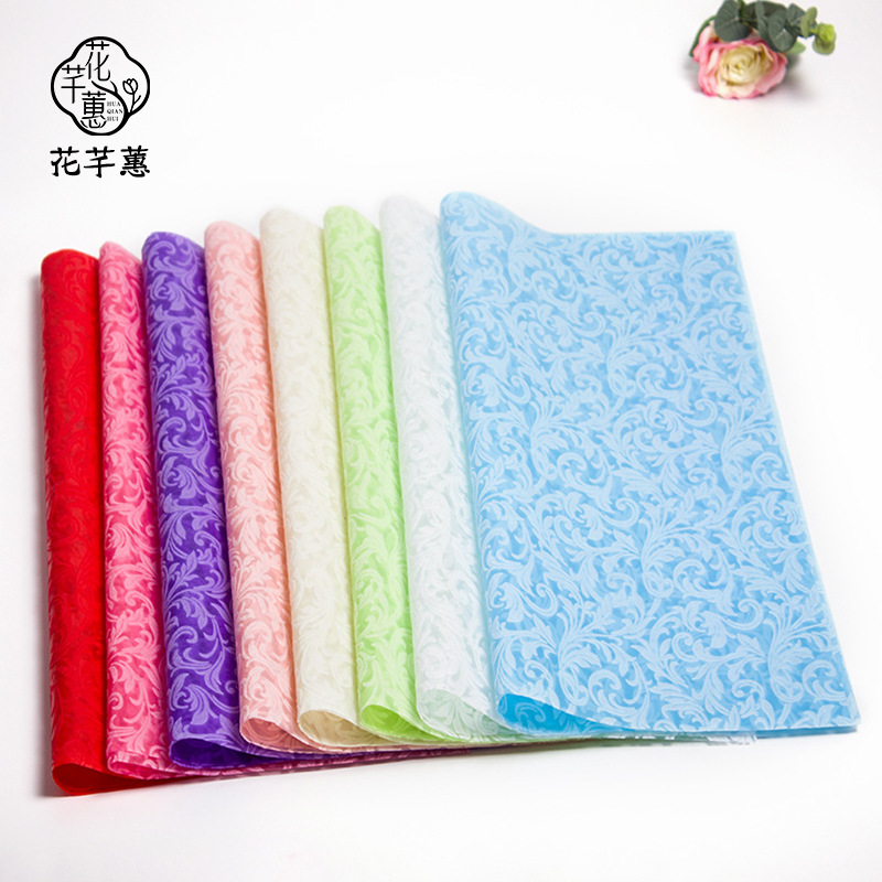 母亲节鲜花包装纸凤尾纹520礼品包装加厚无纺布小夜曲花型幻纱纸