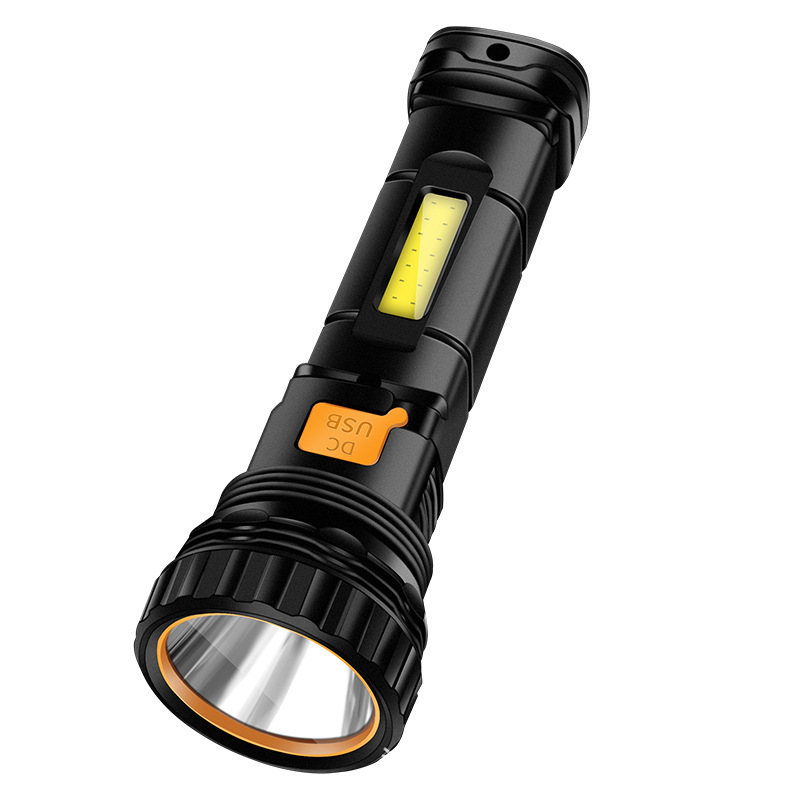 Led Strong Solar Flashlight Usb Rechargeable Portable Small Hand Electric Outdoor Super Bright Multi-Functional Emergency Light Item Picture