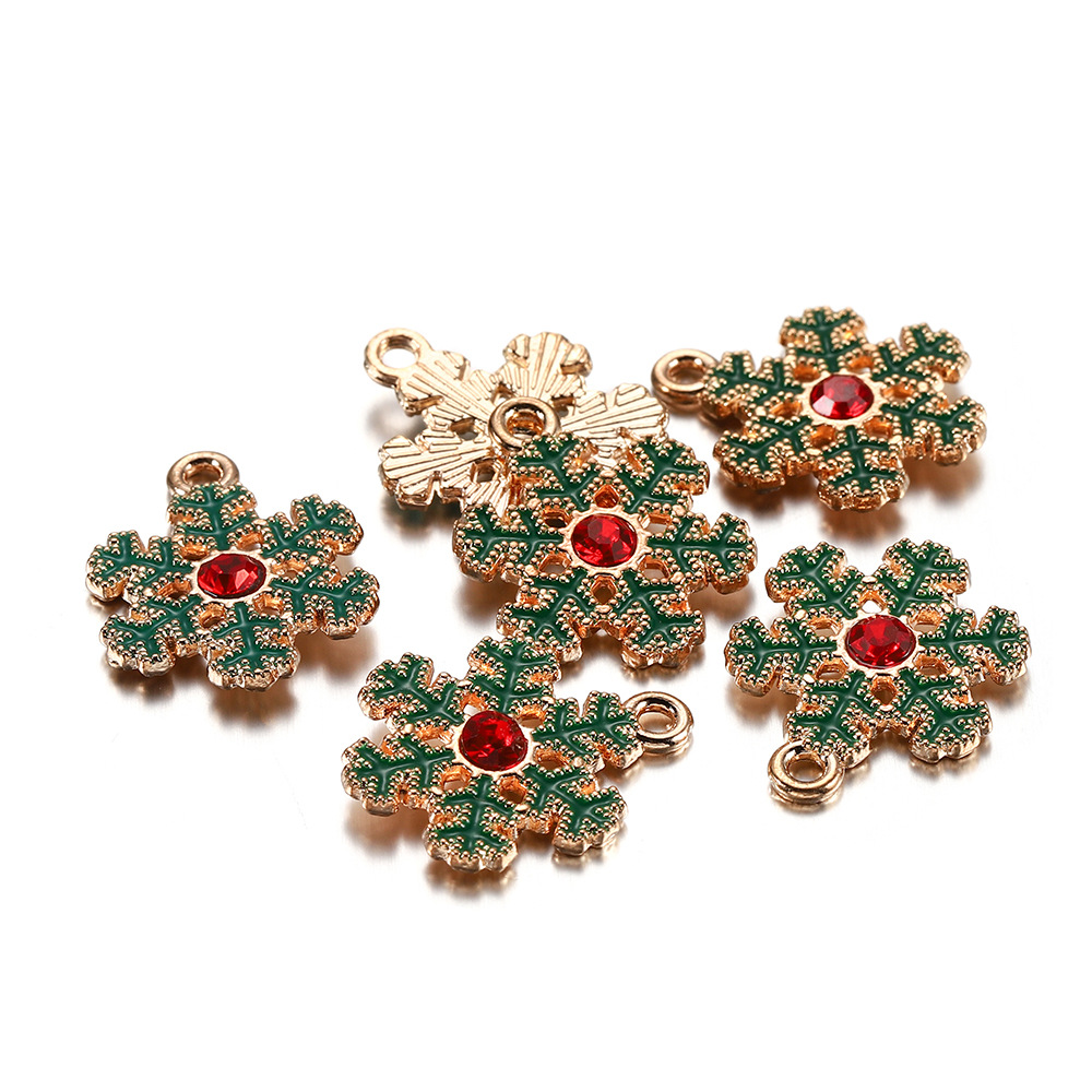 Christmas pendants, Christmas accessories, oil-dripping small pendants, necklaces, bracelets, materials, diy ornaments, alloy parts Specification image