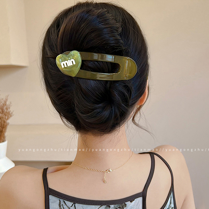 South Korea Min Hairpin Female 2023 New Hair Card Net Red Ins Wind Bangs Clip Back Head Clip Large Top Clip details Picture