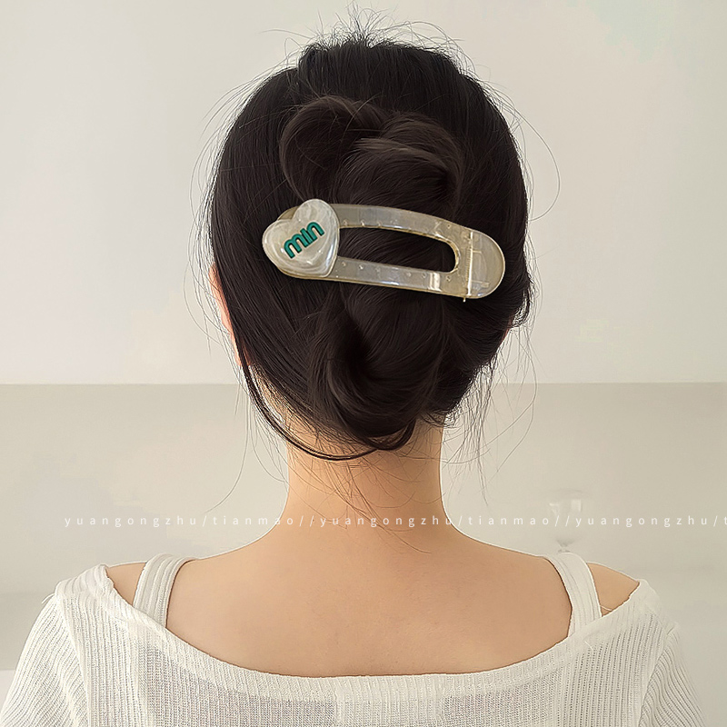 South Korea Min Hairpin Female 2023 New Hair Card Net Red Ins Wind Bangs Clip Back Head Clip Large Top Clip Specification drawing