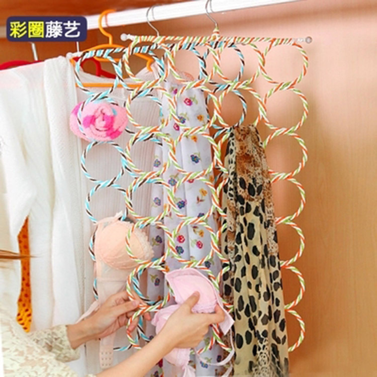 围巾架家用收纳服装店挂围巾的架子衣架圈圈展示架神器商用挂丝巾