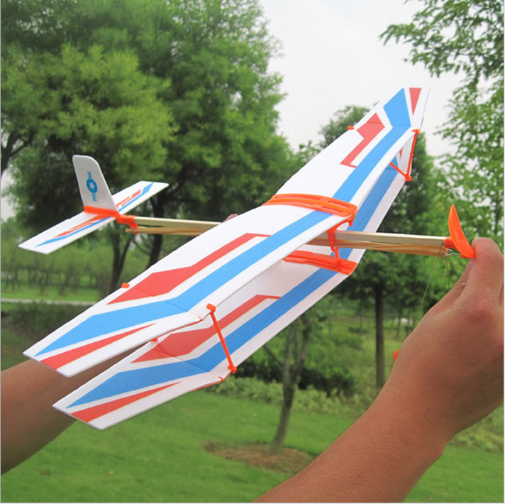 Wholesale of model aircraft assembly rubber band aircraft model toys, Tianchi rubber band power biplane science popularization model Specification image