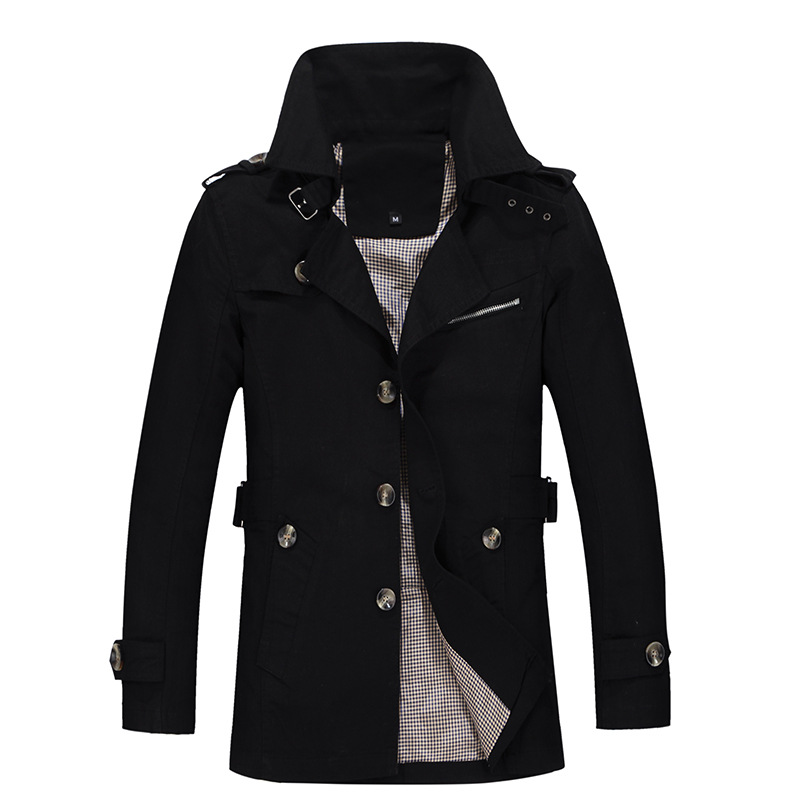 Nuevo estilo trenzador hombre comercio exterior hombre negocios medio largo chaqueta hombre aliexpress tallas más grandes hombre trenzador coat fuente Specification image
