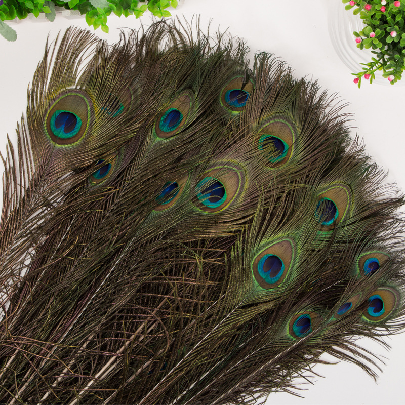 25-30cm peacock feather middle eye handicraft feather accessory Headband decoration DIY fan Peacock feather Specification image