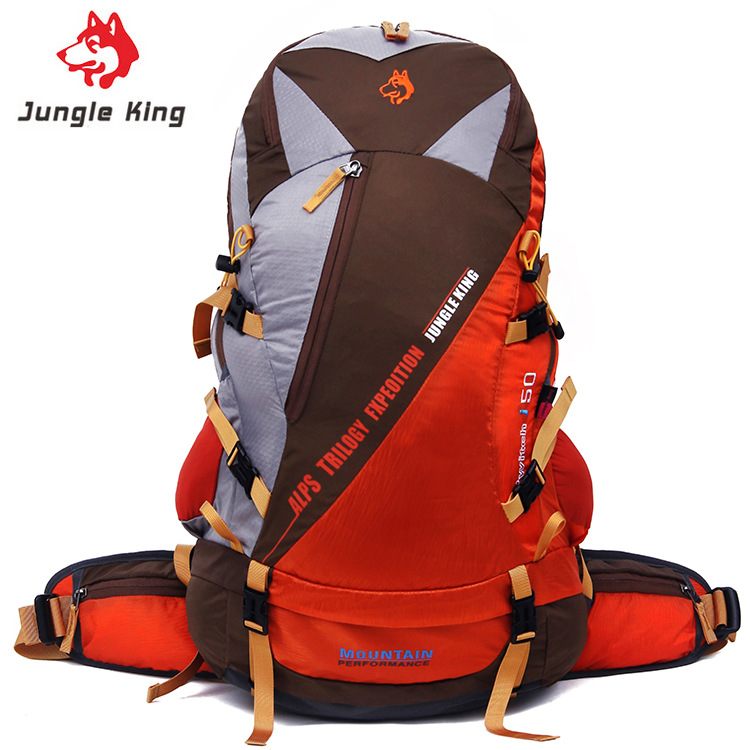 JUNGLE KING 新款登山包尼龙双肩包旅行背包户外野营运动背包50L