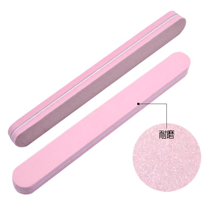 Nail tools Wash square sand strip thickened double polishing polishing strip Pink nail rub strip details Picture