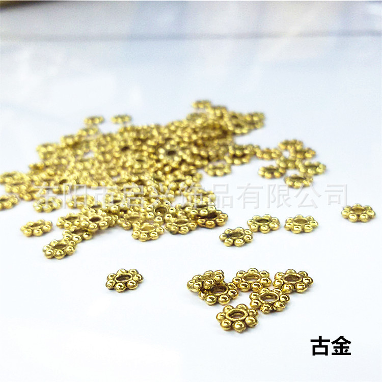 diy jewelry accessories: 4.5mm multi-color eco-friendly alloy snowflake plum blossom spacers, direct supply from the manufacturer, in stock for wholesale details Picture