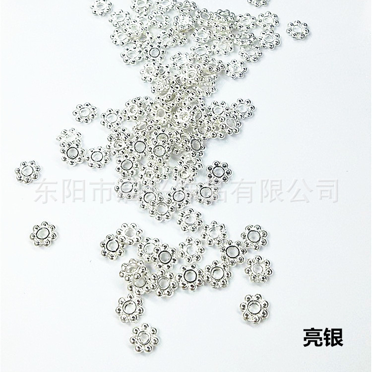 diy jewelry accessories: 4.5mm multi-color eco-friendly alloy snowflake plum blossom spacers, direct supply from the manufacturer, in stock for wholesale Specification image
