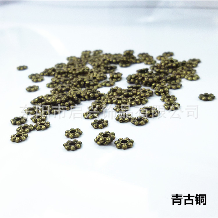 diy jewelry accessories: 4.5mm multi-color eco-friendly alloy snowflake plum blossom spacers, direct supply from the manufacturer, in stock for wholesale