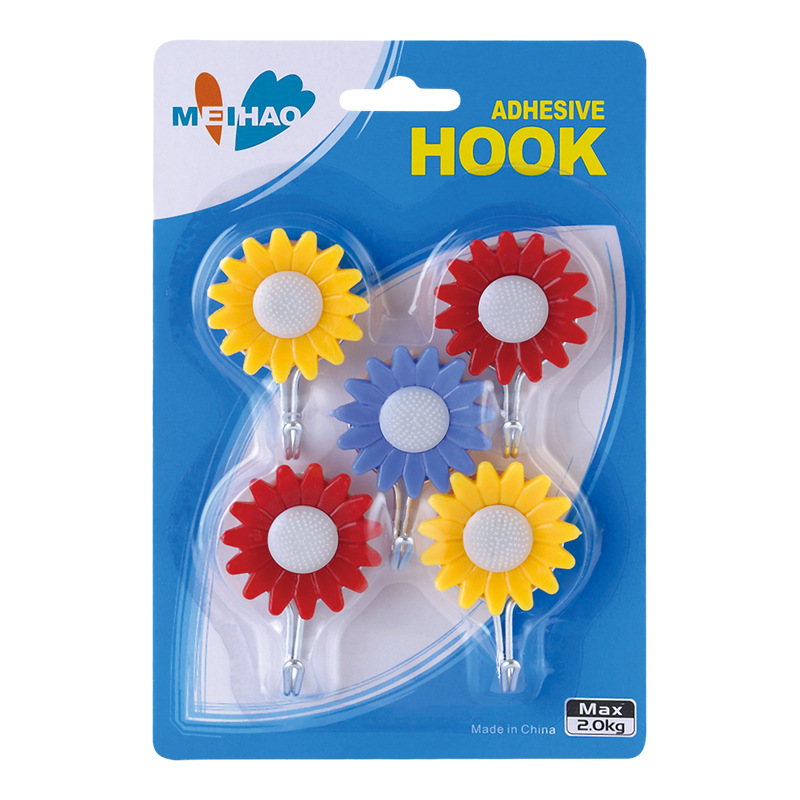 Creative plastic adhesive hook patterned adhesive hook suction card 5pcs plastic patterned hook manufacturer wholesale