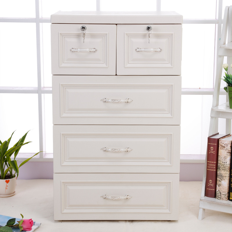Drawer cabinet-style storage box, thickened single-layer simple drawer-style free cabinet, plastic storage box factory direct sales details Picture