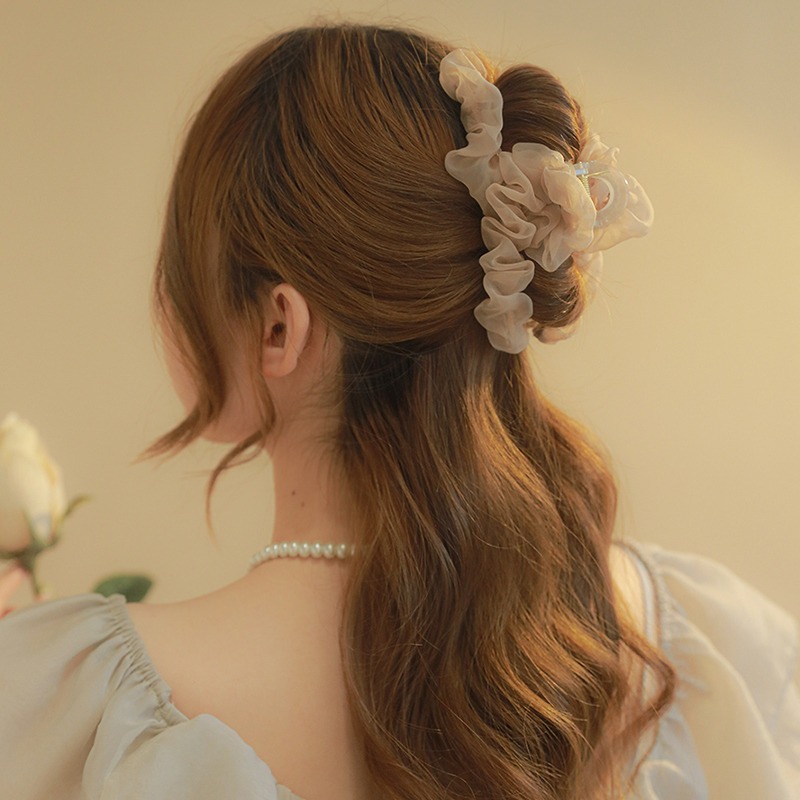 Temperament Fairy Gauze Grab Clip Female Large 2023 New Hair Clip Back Head Hair Amount More Shark Clip Advanced Sense details Picture