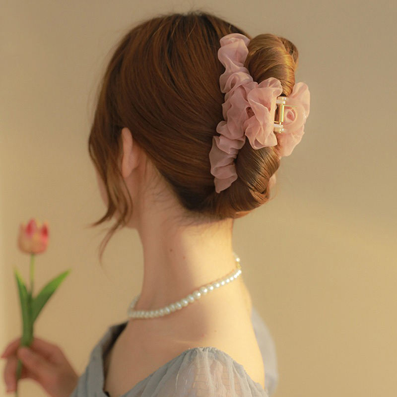 Temperament Fairy Gauze Grab Clip Female Large 2023 New Hair Clip Back Head Hair Amount More Shark Clip Advanced Sense Specification drawing