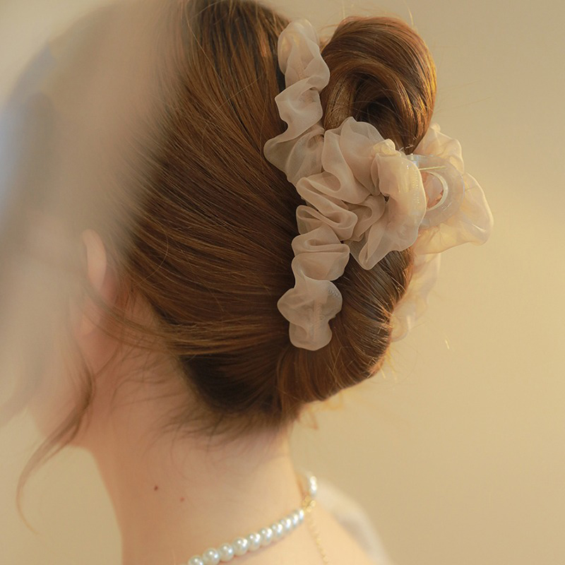 Temperament Fairy Gauze Grab Clip Female Large 2023 New Hair Clip Back Head Hair Amount More Shark Clip Advanced Sense