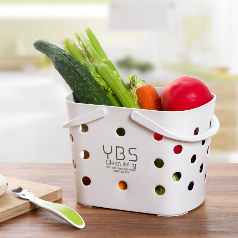 Q6065 Portable Bath Basket Picnic Basket Storage Basket Plastic Bath Basket Kitchen Storage Basket Vegetable Basket Specification drawing