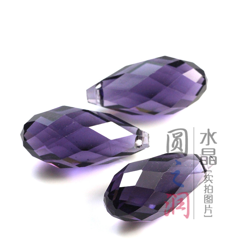 Bead Bead Manufacturers Wholesale 10*20 Cross Hole Cut Crystal Glass Drop Beads 20 / Bag Specification drawing