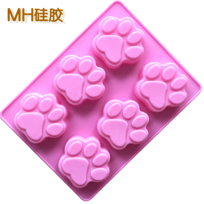 Minghao 6 Even Cat Paw Bear Paw Silicone Aromatherapy Mold Silicone Cake Mold Cold Soap Mold Silicone Jelly Mold details Picture