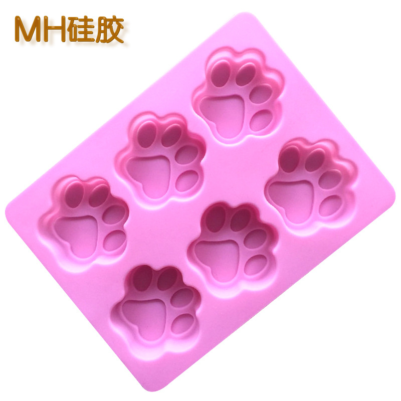 Minghao 6 Even Cat Paw Bear Paw Silicone Aromatherapy Mold Silicone Cake Mold Cold Soap Mold Silicone Jelly Mold Specification drawing