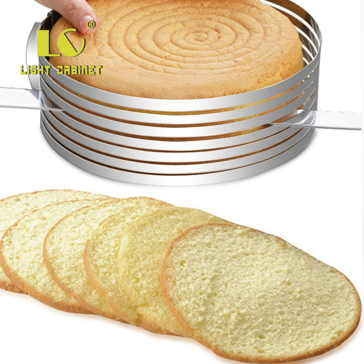 不锈钢慕斯圈 6-8寸伸缩可调节 分层蛋糕切片蛋糕模 烘焙工具详情图4