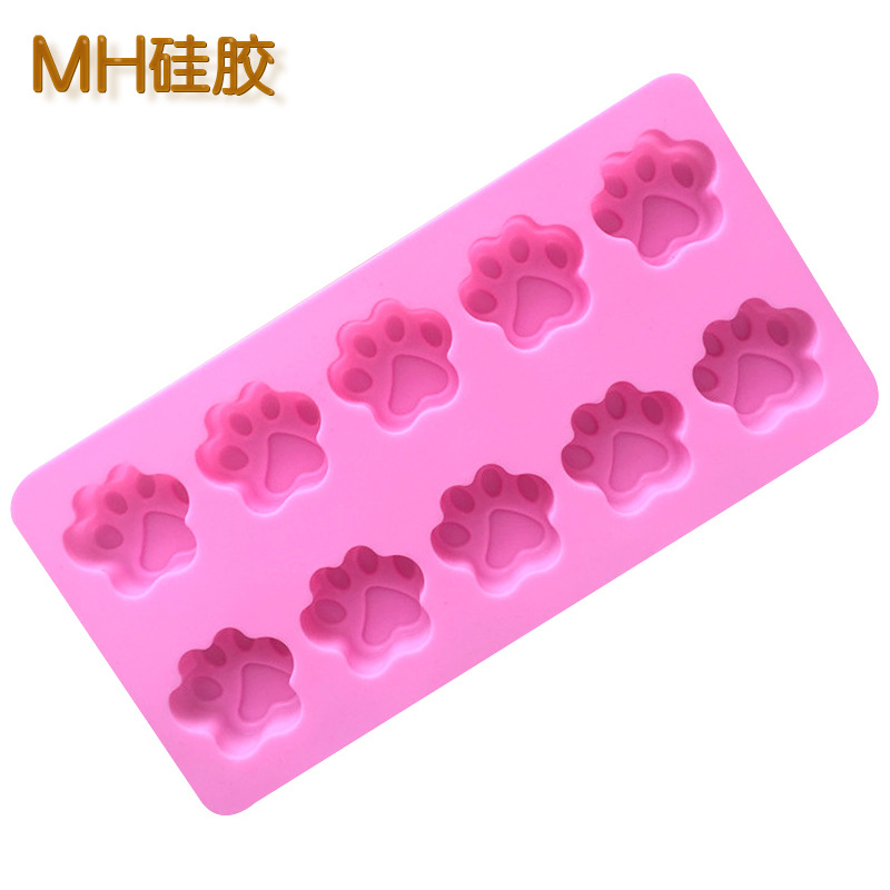 Minghao 10 Cartoon Cat Paw Bear Paw Silicone Soap Mold Cold Soap Mold Silicone Chocolate Baking Mold Specification drawing